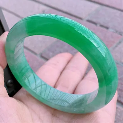 

Zheru jewelry natural Burmese emerald green 54-64mm bracelet, elegant princess jewelry, best gift for mother and girlfriend