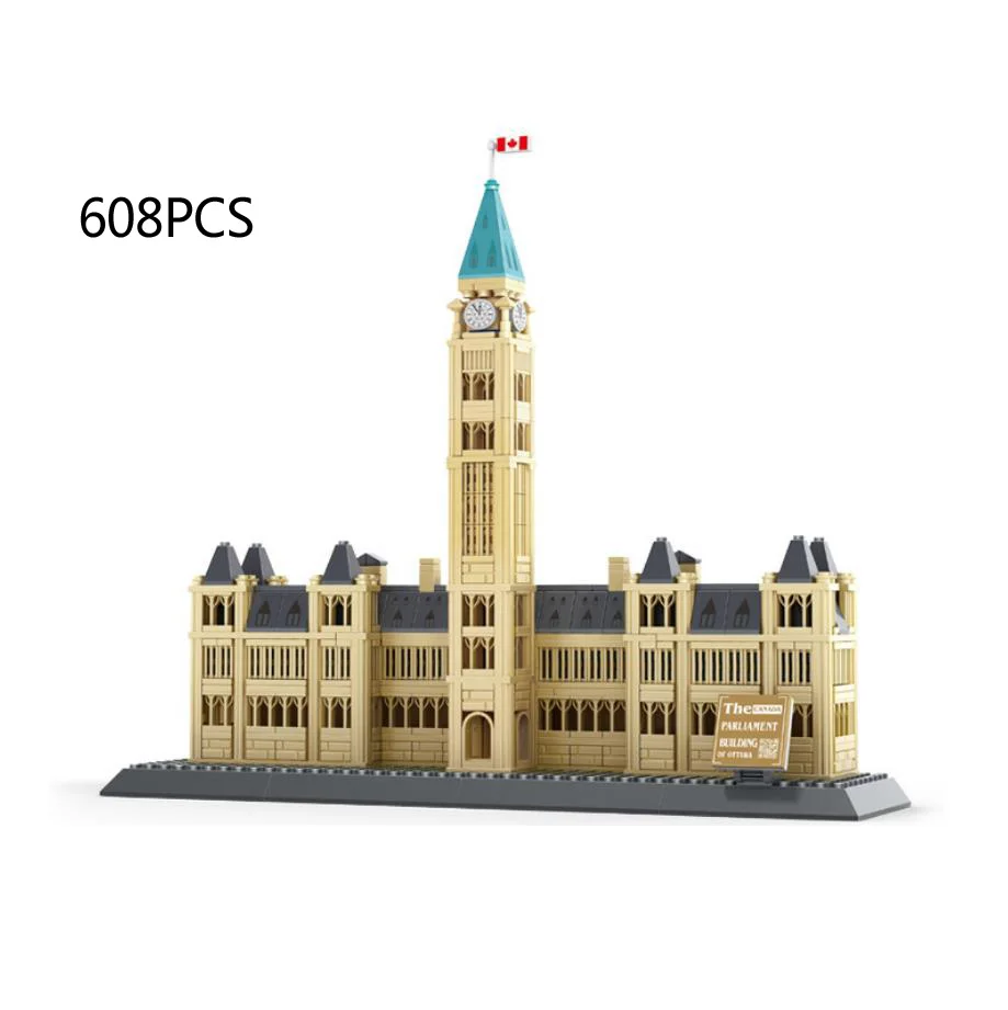 

Canada Famous Modern Architecture Building Block Parliament Hill Building Model Brick Educational Toy Peace Tower For Gifts
