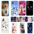 Мягкий силиконовый матовый чехол из ТПУ для телефона Vivo V21 V2066, чехол с полной защитой, задний Чехол для Vivo V2066 v 21 Чехлы бамперы с милым котом