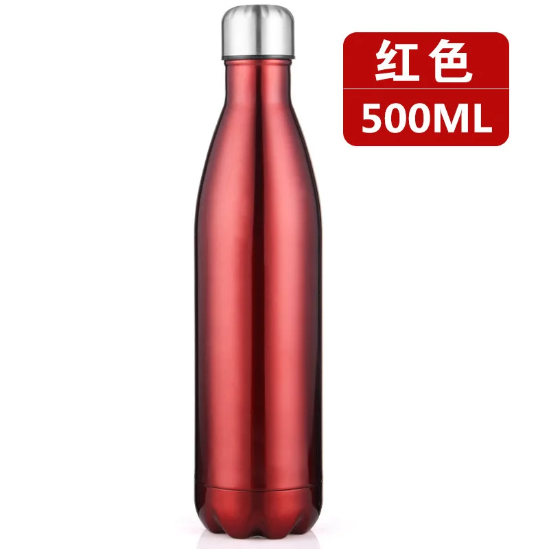 

500MLDouble-layer stainless steel coke bottle vacuum flask gift bowling sports bottle large capacity coke bottle