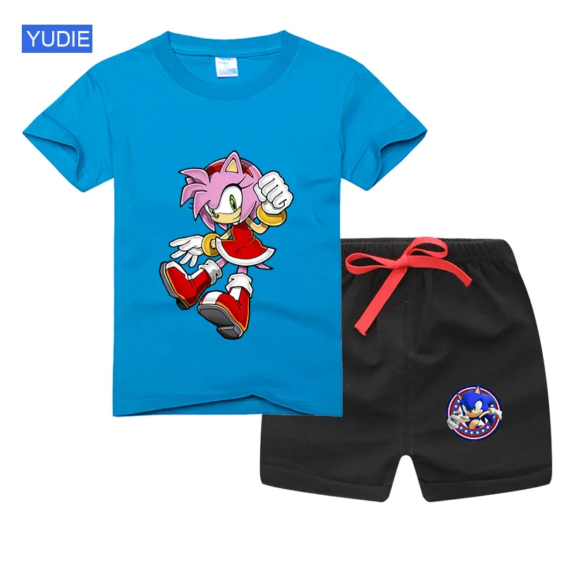 

Baby Boys Girls Set Sport T-shirt Shorts Kids Clothes 2PCS Outfit Costume Suit Summer CottonChildren Clothing Tracksuit