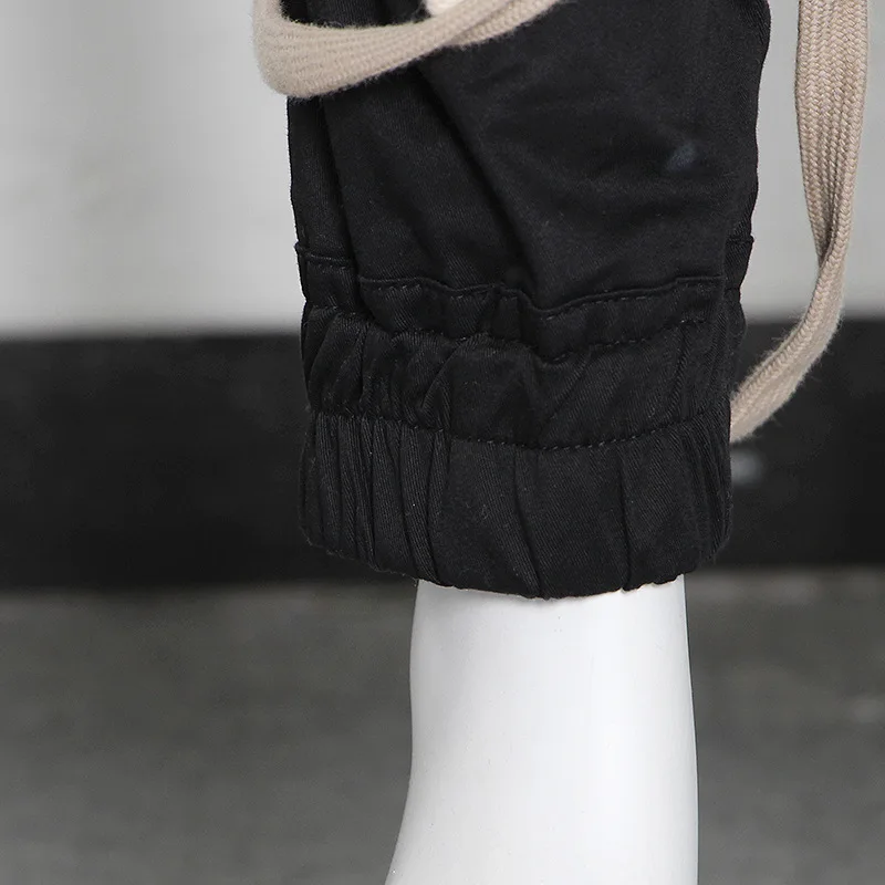 

Women Lace Up Joggers Spring Autumn Normcore Drawstring Contrast Color High Waist Pants