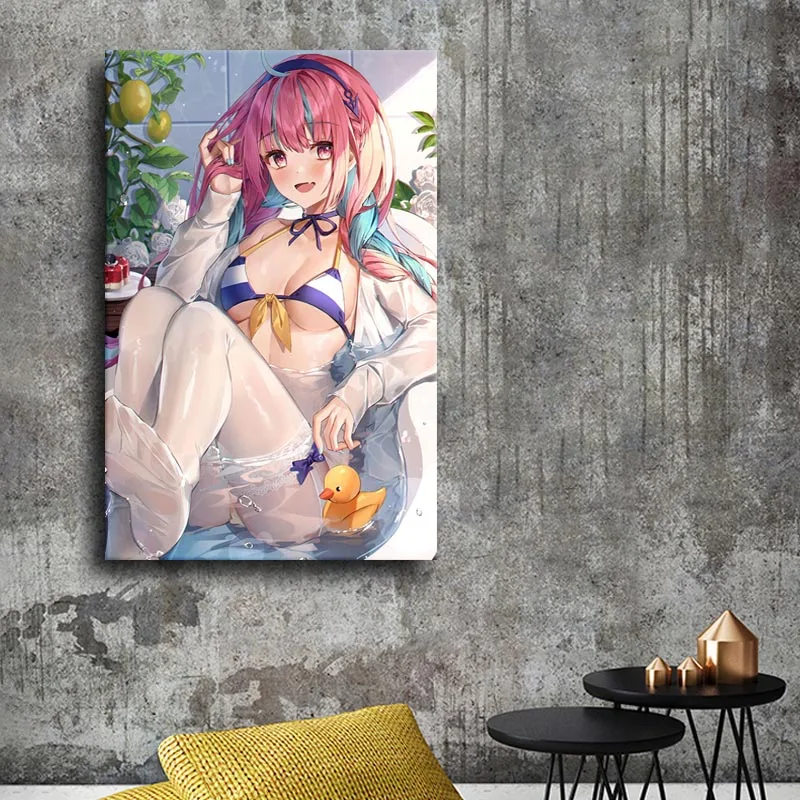Холщовый плакат с изображением сексуальной мультяшной девушки настенные