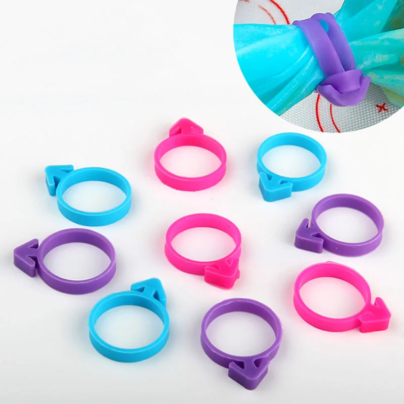 10 шт. силиконовых кейсов для кондитерского мешка Галстуки фиксированные кольца