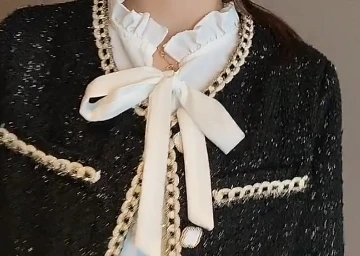 

Autumn Vintage Elegant 3 Pice Set Women Single Breasted Tweed Coat + Lace Up Blouse Shirt + Tweed Mini Skirt Suit Korean 2021