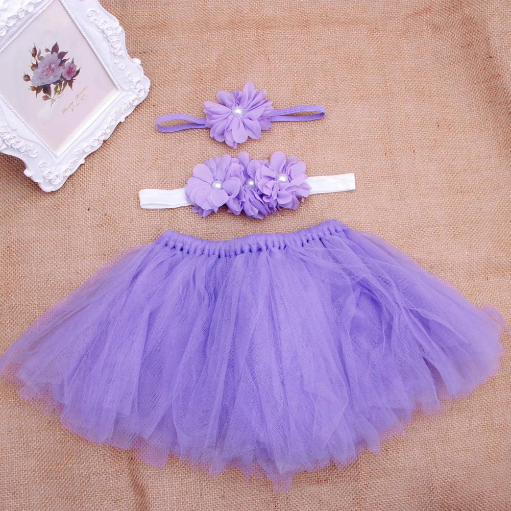 

Baby Toddler Girl Flower Clothes+Hairband+Tutu Skirt Photo Prop Costume Outfits
