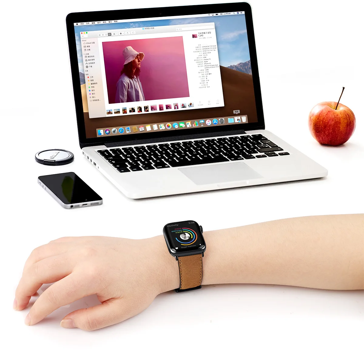 Роскошный ремешок из натуральной кожи для iwatch 44 мм 42 мм кожаный ремешок для apple watch 4 5 ремешок браслет для iwatch 5 4 3 2 38 мм 40 мм