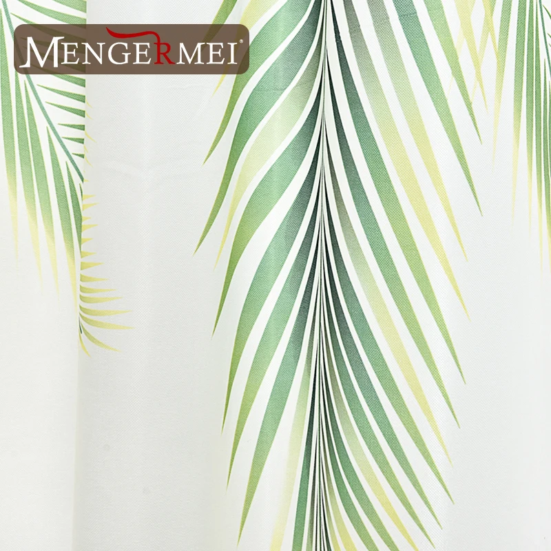 MENERMEI зеленый черный листья занавески для душа растения Ванная комната