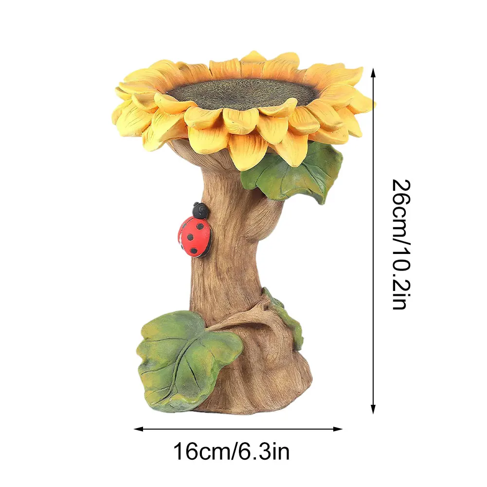

Garden Statue Ornament Garden Sunflower Resin Statue Lawn Bird Bath Figurine Sculpture Yard Ornament Decoration For Garden