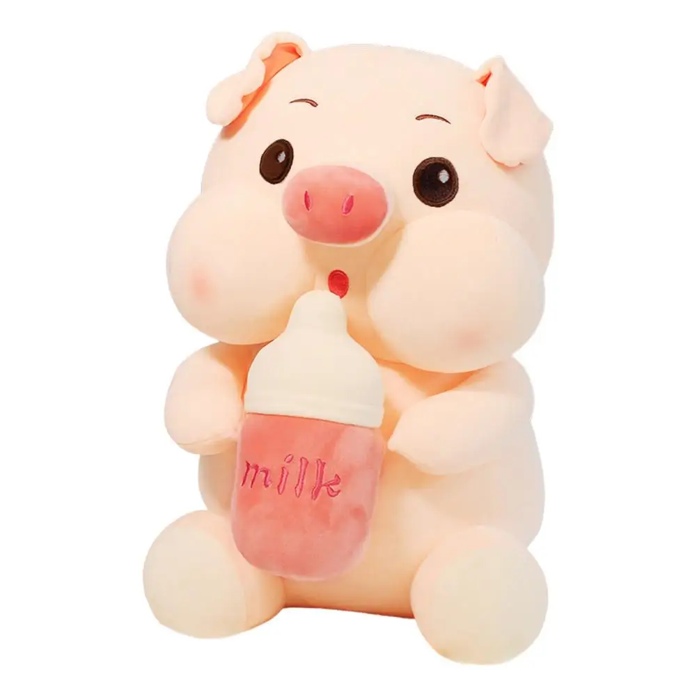 

Baby Bottle Pig Plush Toy Pig Stuffed Animal Plush Soft Cartoon Hugging Toy Soft Cute Toy Pink Fluffy Kawaii Pig Plushie Gi