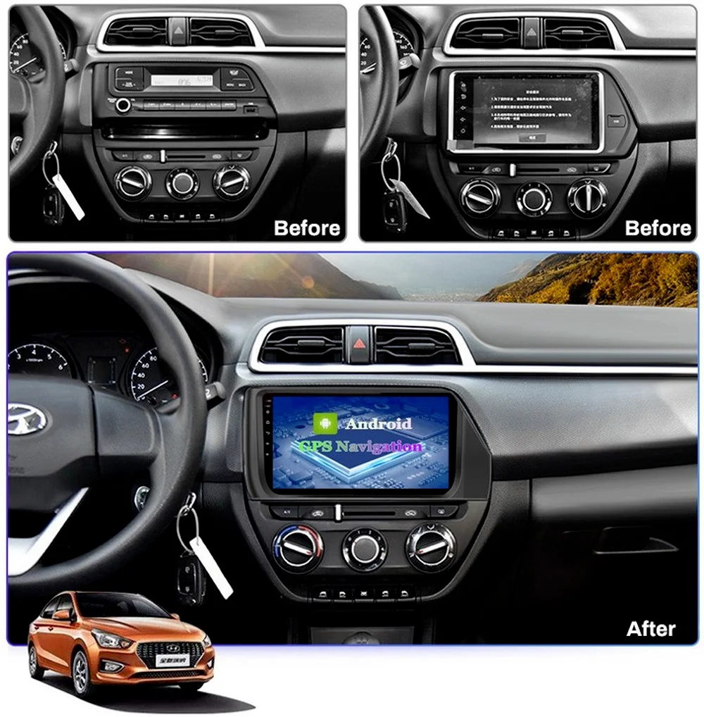 Автомобильный GPS-навигатор для HYUNDAI Verna 10 0 4 + 32 ГБ Android 2018 автомагнитола аудио видео