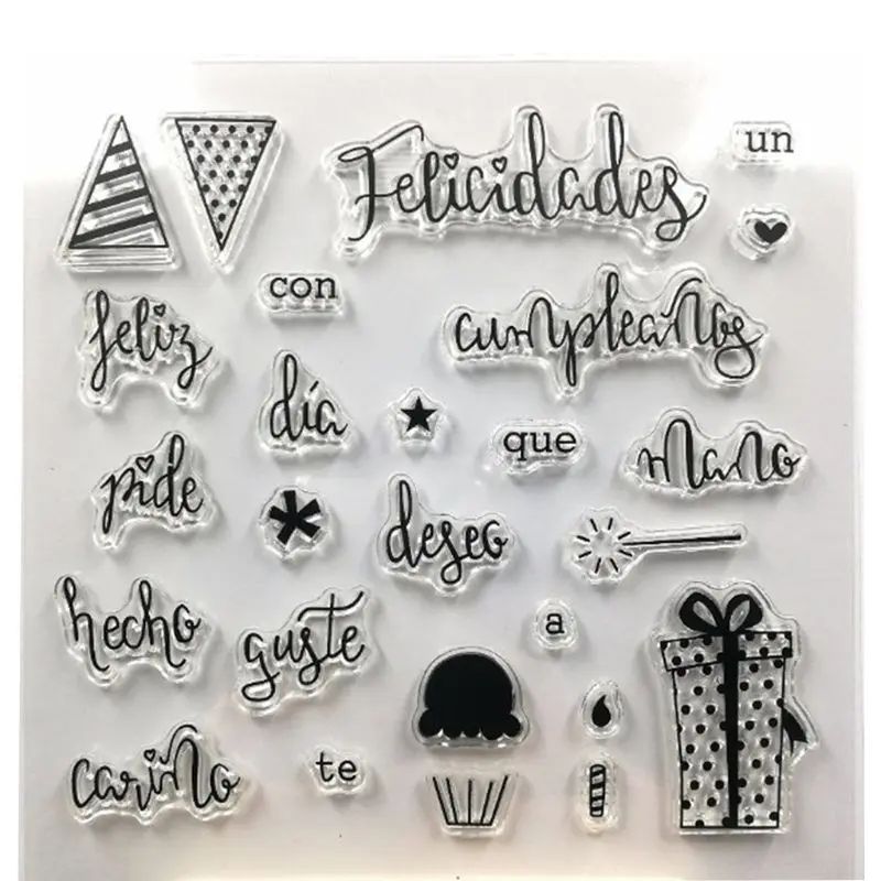 

Spanish Gift Silicone Clear Seal Stamp DIY Scrapbooking Embossing Photo Album Decor D7WE