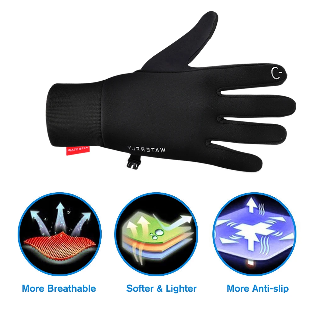 Зимние мужские теплые перчатки WATERFLY для катания на лыжах и мотоциклах поддержка