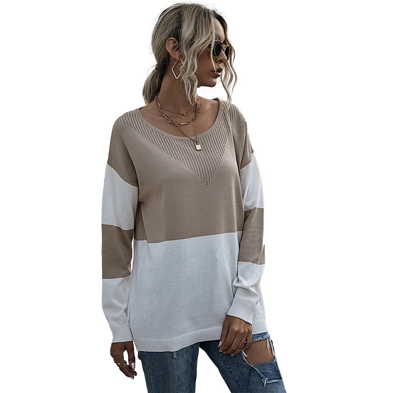 

New Fashion Loose Pullover O-neck Mid-length Knitted Sweater Long Sleeves Sweater Women's Causal Tops 2020 Autumn and Winter