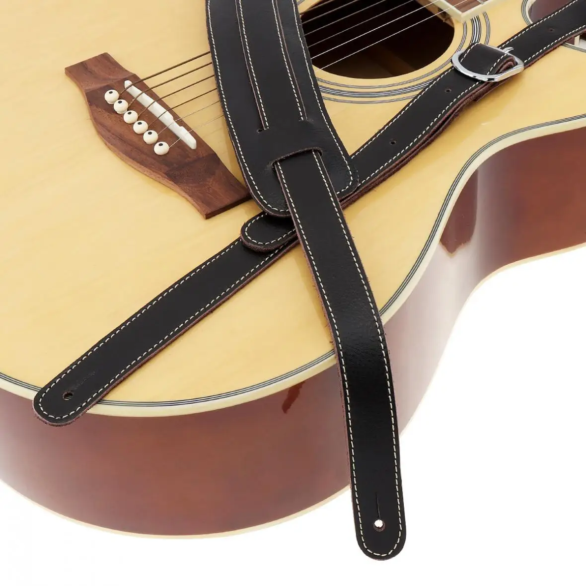 

3 Colors Adjustable Genuine Leather Cowhide Guitar Strap for Acoustic Electric Guitar Bass