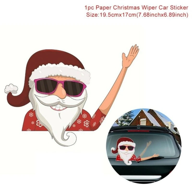 

Rear Wiper Decal Christmas Santa Claus Beckoning Waving Wiper Decals