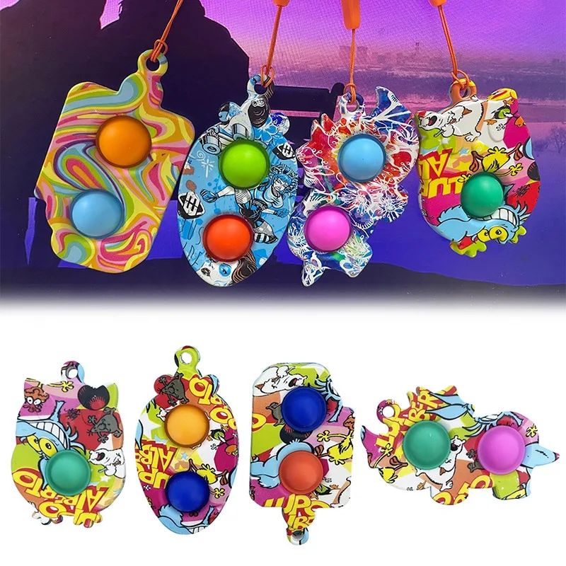 

Хэллоуин пальчиковая пузырьковая игрушка маленький Дьявол брелок декомпрессионные Детские сжимаемые игрушки Антистресс игрушка для снят...