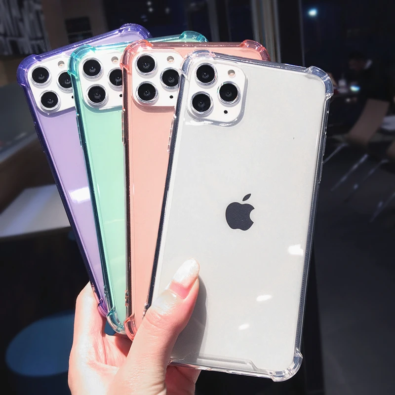 Противоударный Прозрачный Бампер для телефона iPhone 11 Pro Max iphone XR X XS 7 8 Plus 6 S