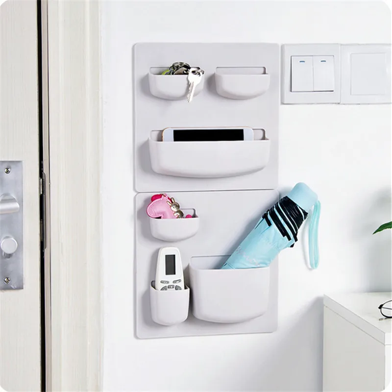 

1pcs random) storage holder Paste type rack wall household bathroom wall storage rack bathroom kitchen storage holder