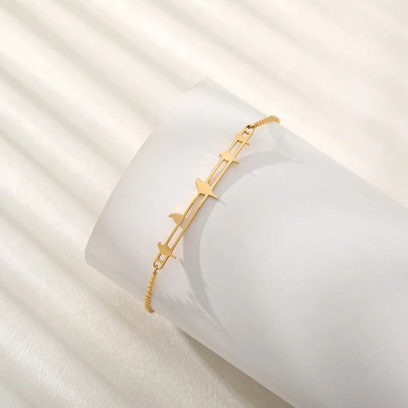 

Stainless Steel Cute Charming 5 Birds Bracelet For Women Gold Silver Color Bird Pulseira Feminina Lover's Engagement Jewelry