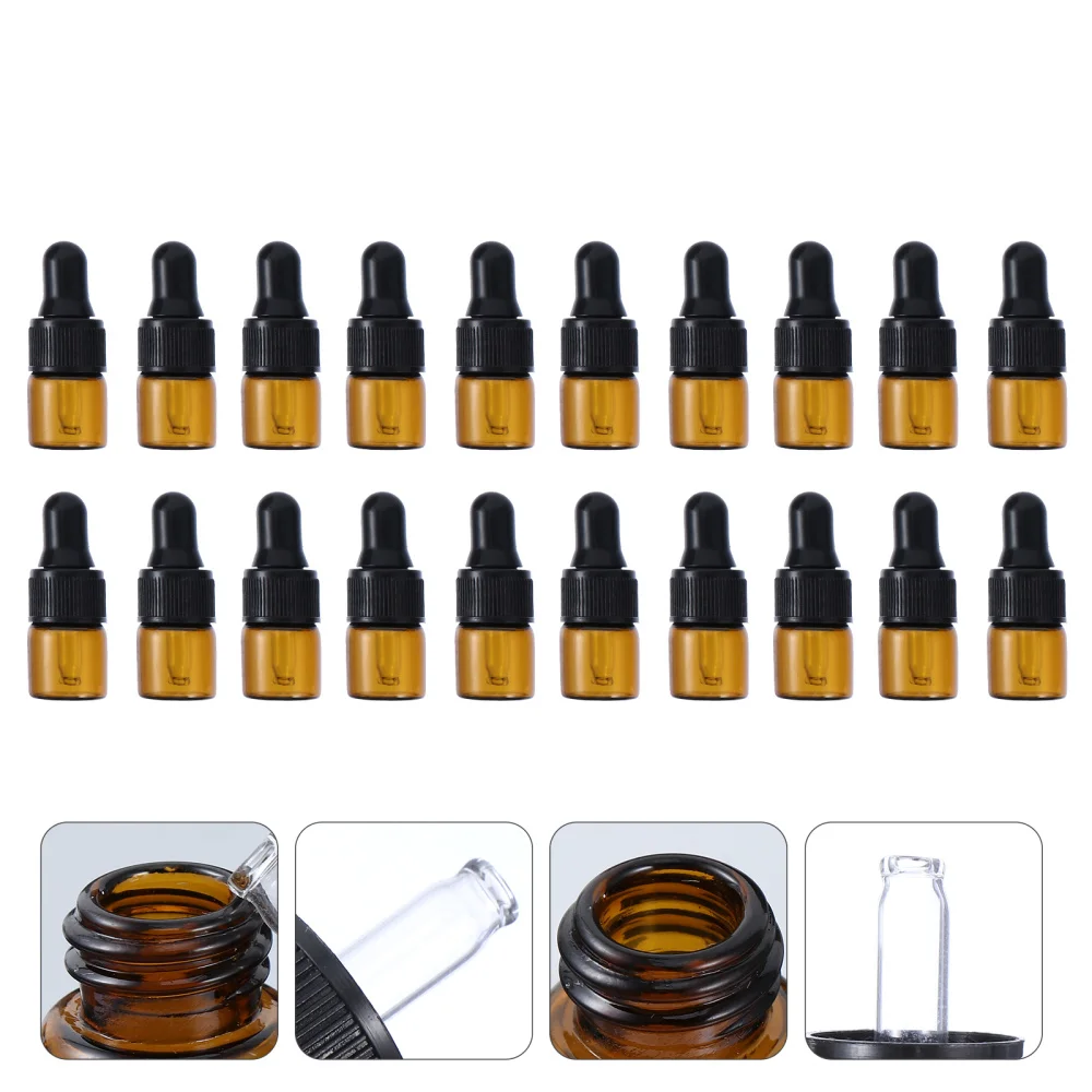 

50pcs 1ml Essential Oil Bottle Portable Sub Bottle Anti-leak Containers