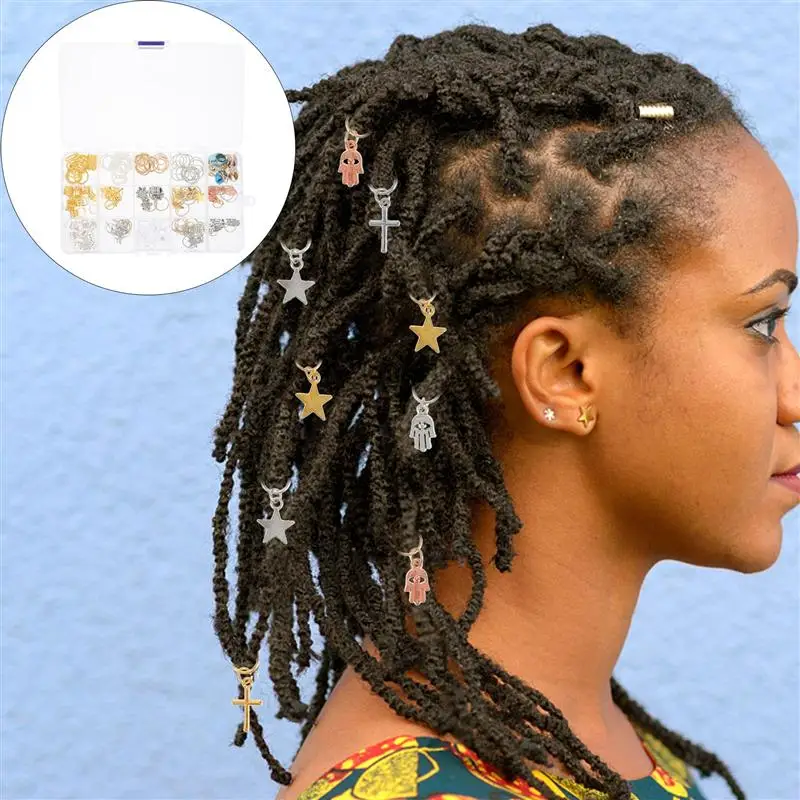 

190Pcs Dreadlocks Hair Cuffs Hair Braid Rings Hair Clips Set Hair Accessory