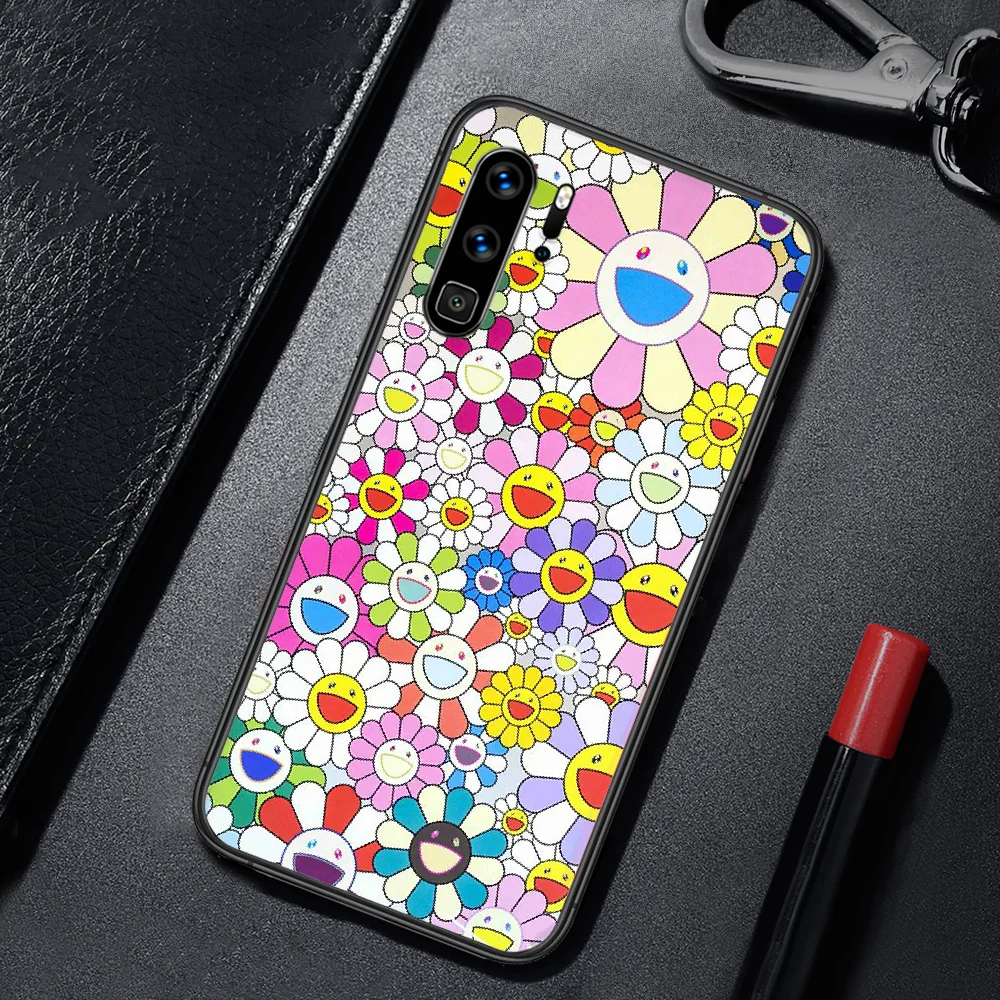 

Japanese Sun Flower Brand Phone Case Cover For Huawei P Mate Smart 10 20 30 40 Lite Z 2019 Pro Black black Hoesjes Pretty Cover