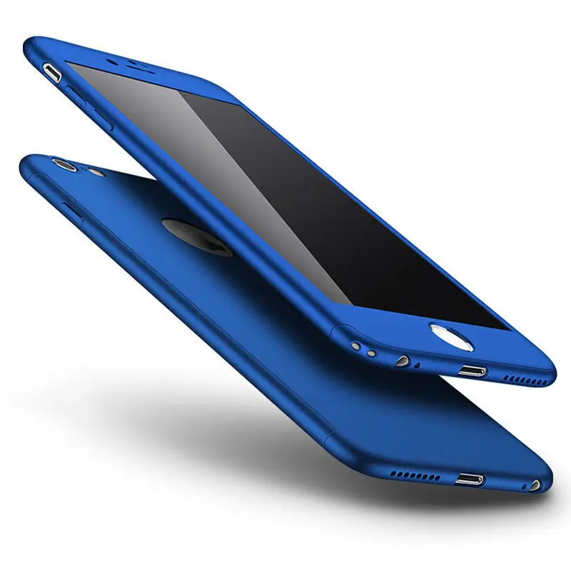 PC 360 blue 360 градусов полный чехол для телефона для iPhone 11 PRO MAX 7 7Plus 8 8Plus 6 6S 5 5S SE X XS MAX XR Передняя Задняя Защита PC Coque - Цвет: PC 360 blue