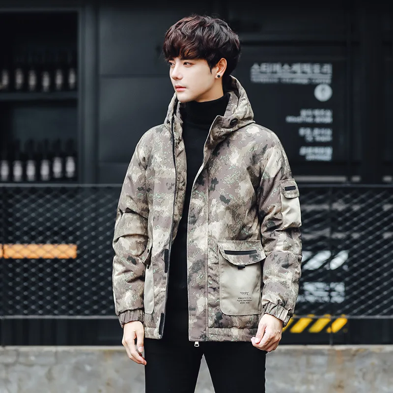Winter Jacket Men Fashion Camouflage Style Thick Warm Parkas Fur White Duck Down Coats Casual Man Waterproof Down Jackets