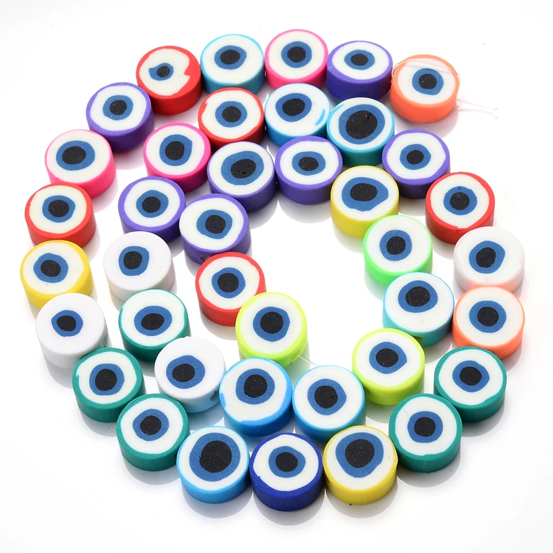

Mixed 7mm DIY Jewelry Findings Clay Beads Charm Round Evil Eye Polymer Clay Spacer Bead For Jewelry Making DIY Bracelet Necklace