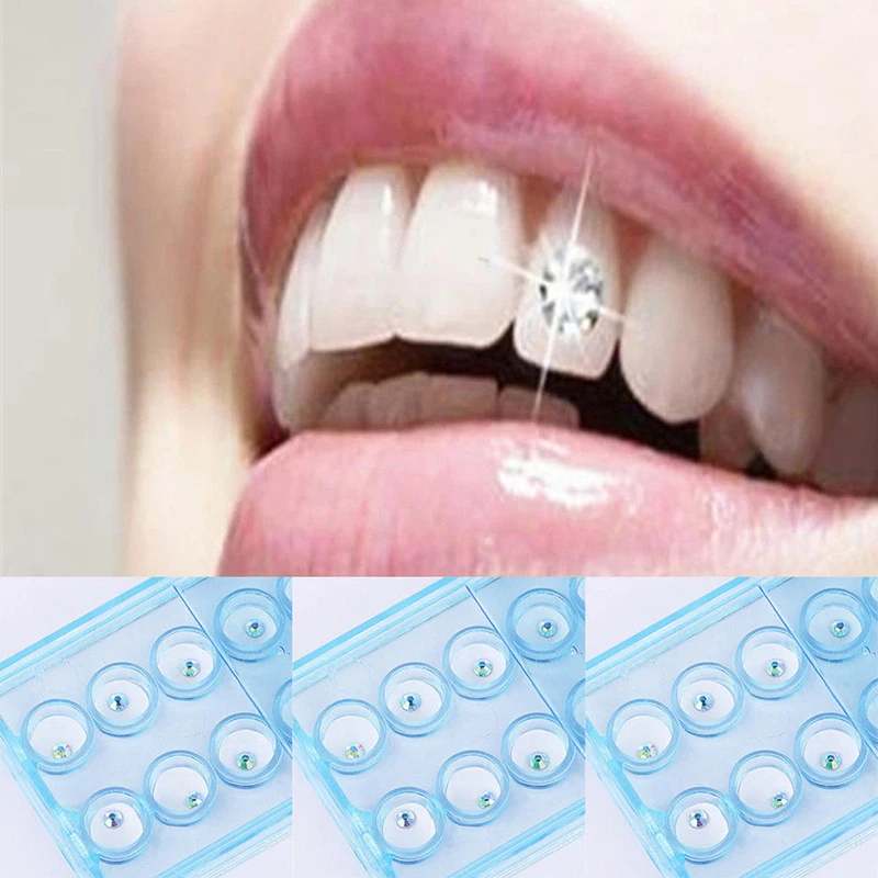 

10pcs Tooth Decoration Diamond Bur Dental Material Teeth Whitening Studs Denture Acrylic Teeth Crystal Ornament Oral Hygiene