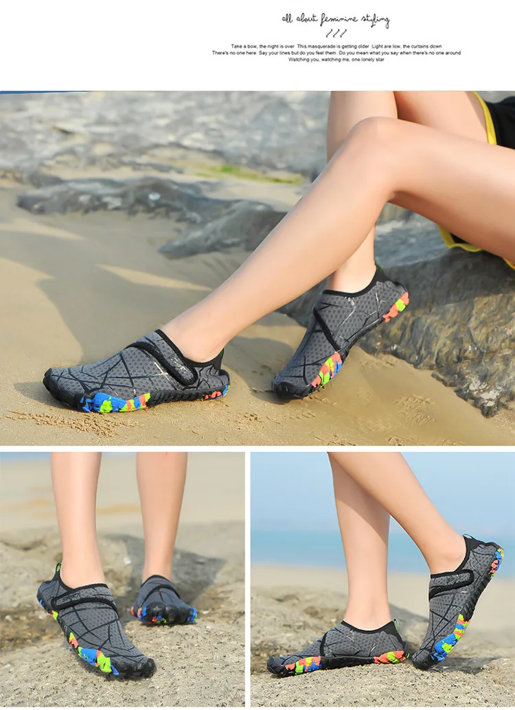 Водные виды спорта Fivefingers обувь для плавания на ногах походный кемпинг езда рыболовный светильник Нескользящая быстросохнущая низкая помощь пляжная обувь дешево