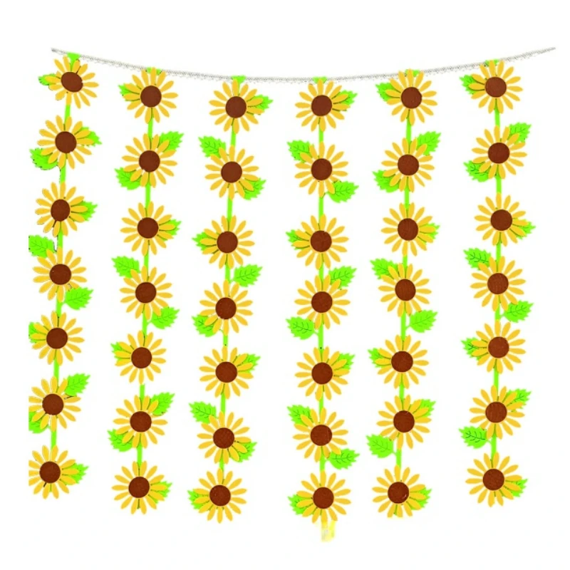 

Ins Style Sunflower Tapestry Banner String Simple Home Accessories Decoration Wall Hanging Children's Room Bedroom Crafts