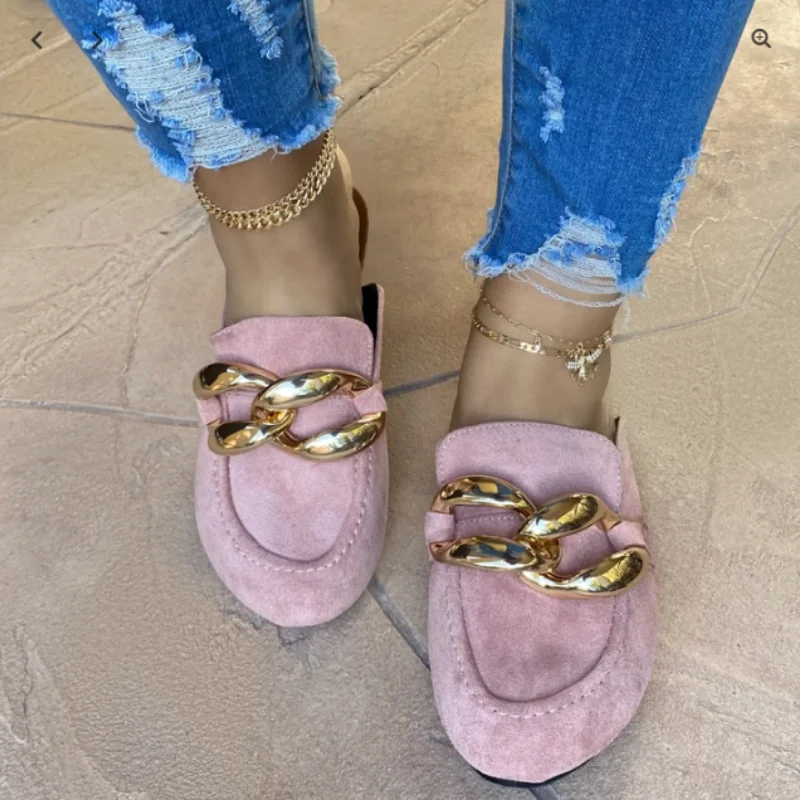 Женские шлепанцы на плоской подошве повседневные сандалии без застежки с