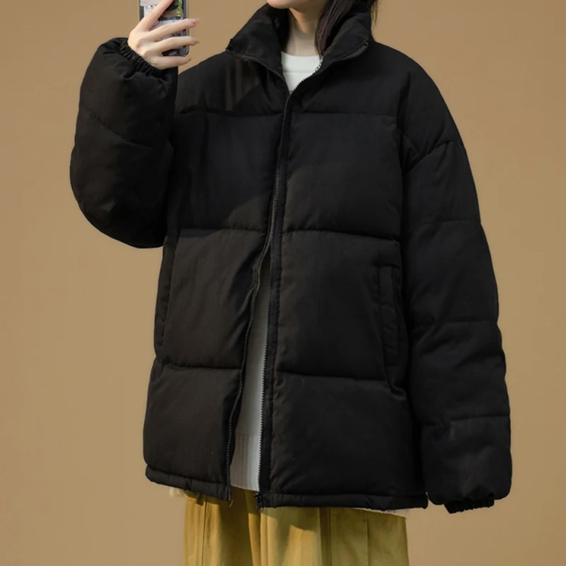 NELLARGEL Women Winter Harajuku Puffer Jacket Parkas 2022 Femal Thick Colorful Korean Bubble Coat Girl Black Bomber | Женская одежда