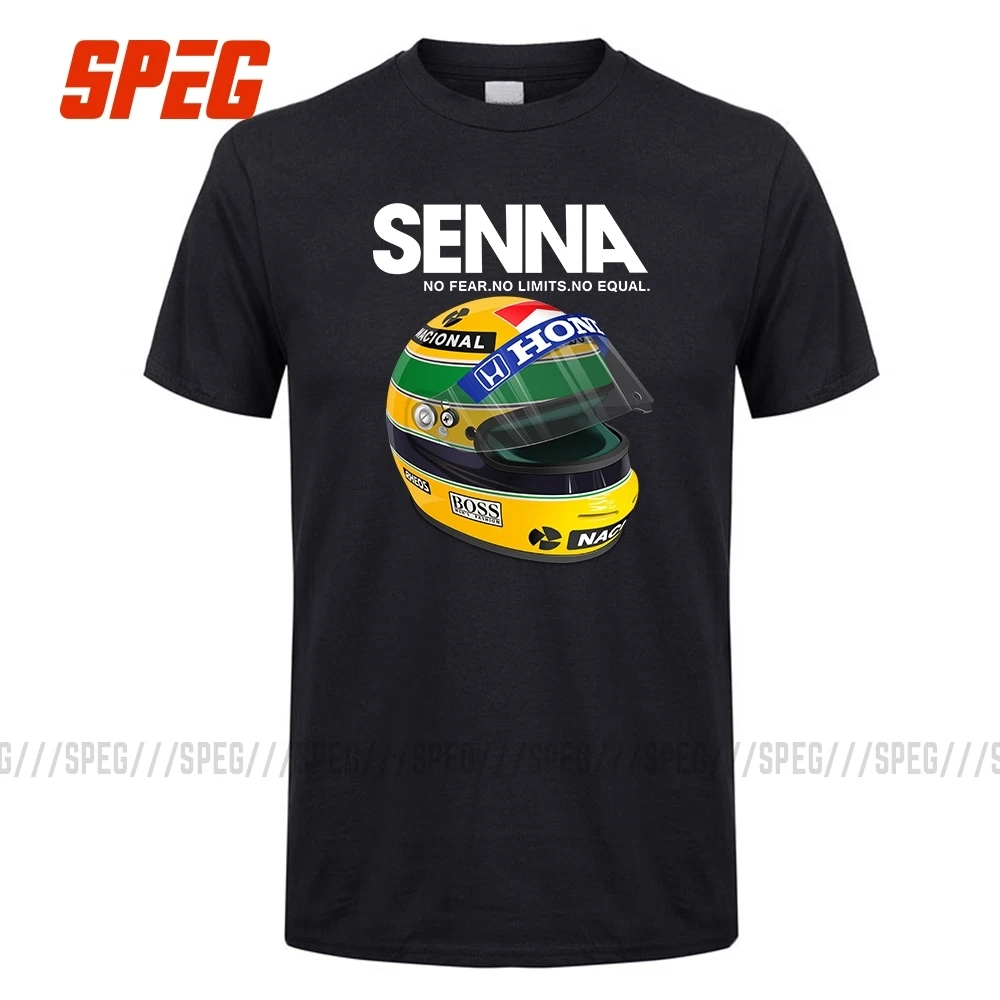 Футболка Ayrton Senna Helmet топы одежда 1 Гоночная машина Мужская футболка с вырезом