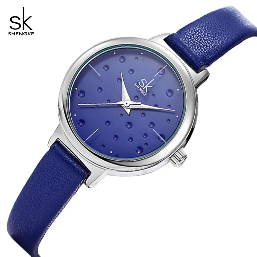 

Shengke Fashion Simple Leather Women Watch Ultra Thin Ladies Dress Quartz Pink Gift Waterproof Wristwatch Montre Femme K8024