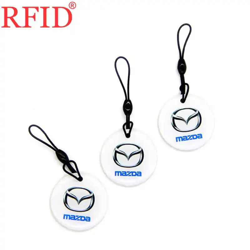 ID 125Khz EM4305 EM4205 Replicable Writable Auto Logos Pattern Keyfob RFID Card Circular Dropping Glue Keychain Access Control 1 |