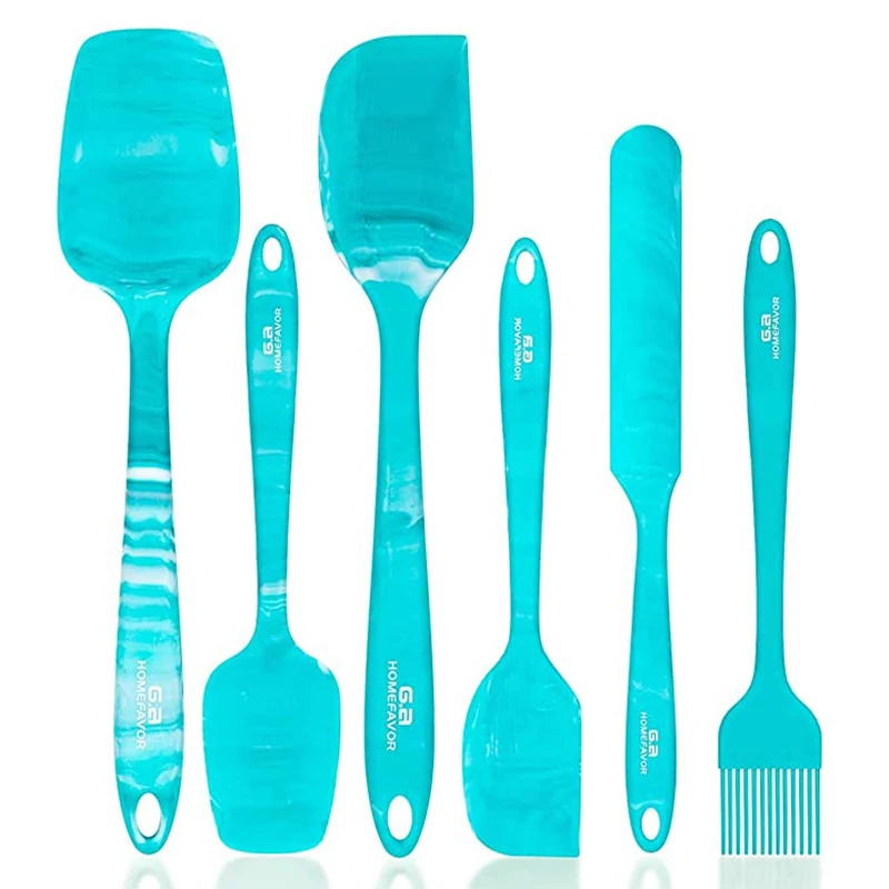6 Pcs Kitchen Utensils Set Kitchenware Spatula Spoon Scraper Brush BBQ Tools Silicone Baking Cooking Cake Accessories | Дом и сад