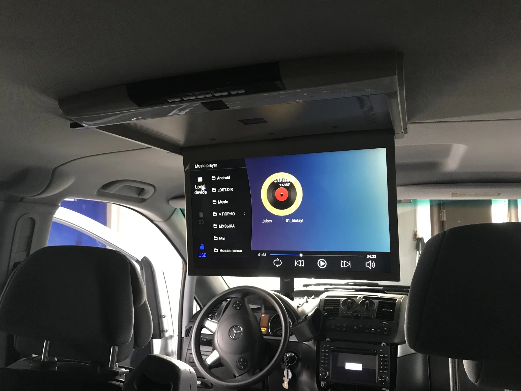 Автомобильный потолочный монитор Full HD 17 3&quot ERGO ER17AND на ANDROID (бежевый) | Автомобили и