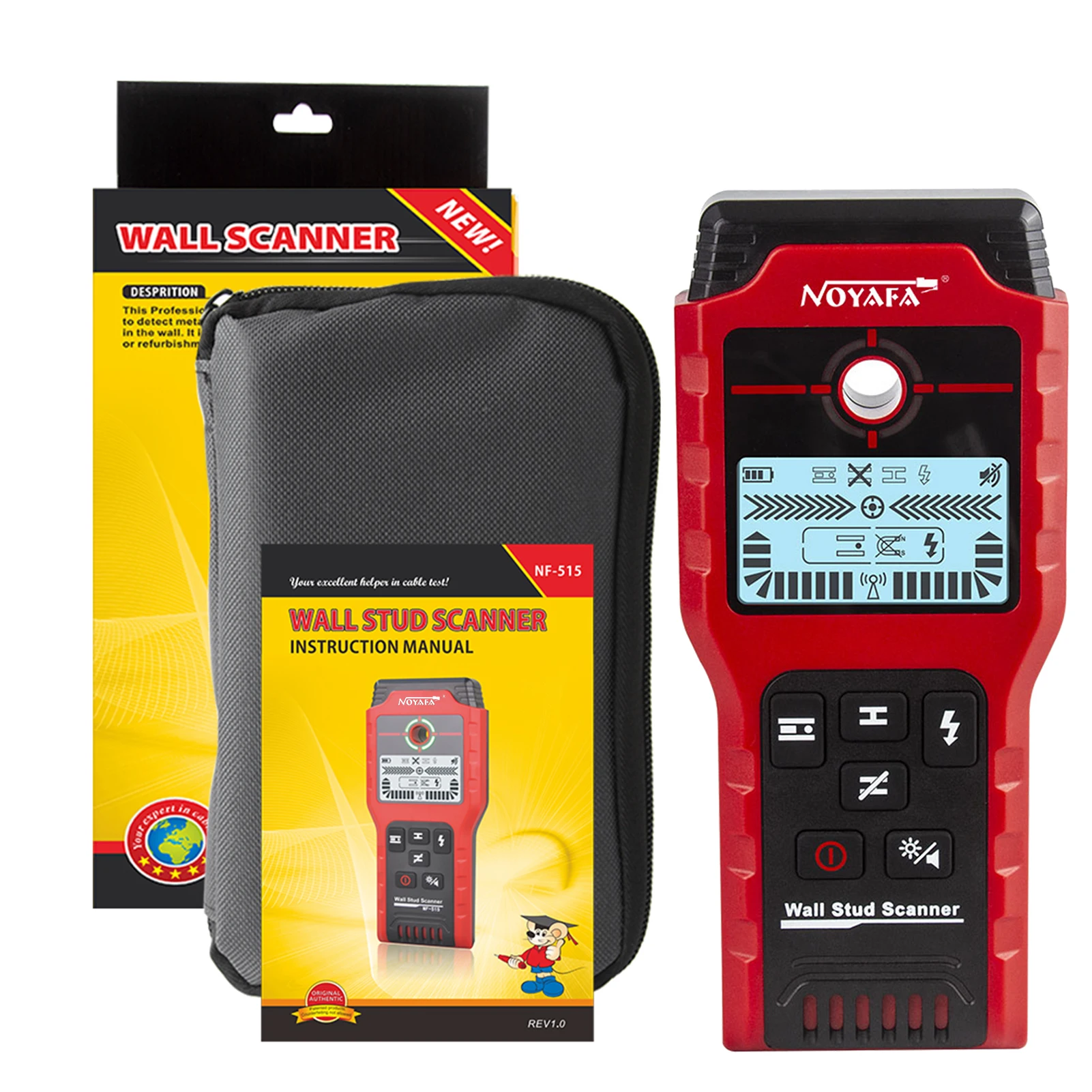 

Wall Stud Scanner Stud Finder Digital Multi-Scanner Metal + Wood + AC Wire + All-in-one Multimode Detection