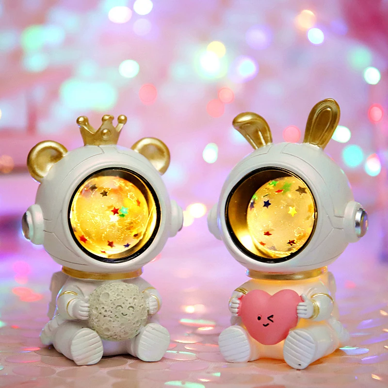 New Astronauts Night Light Children's Bedroom Decoration Starry Sky Animal Lights Christmas Presents Festival Lighting Ornament