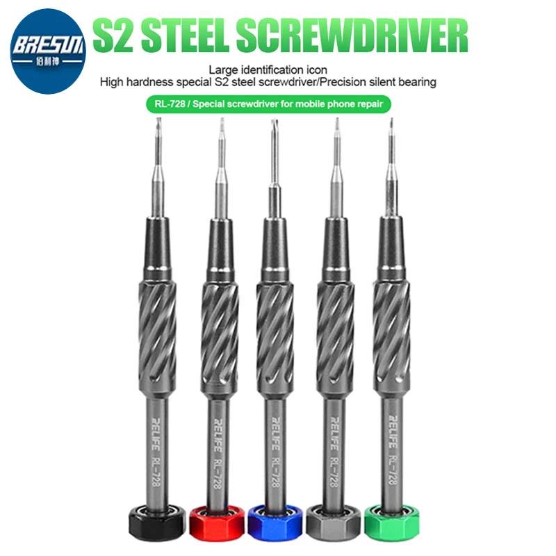 

RELIFE RL-728 S2 Steel Screwdriver For iPhone HUAWEI OPPO VIVO Android Phone Disassembly Repair Tools Strong Magnetic Adsorption