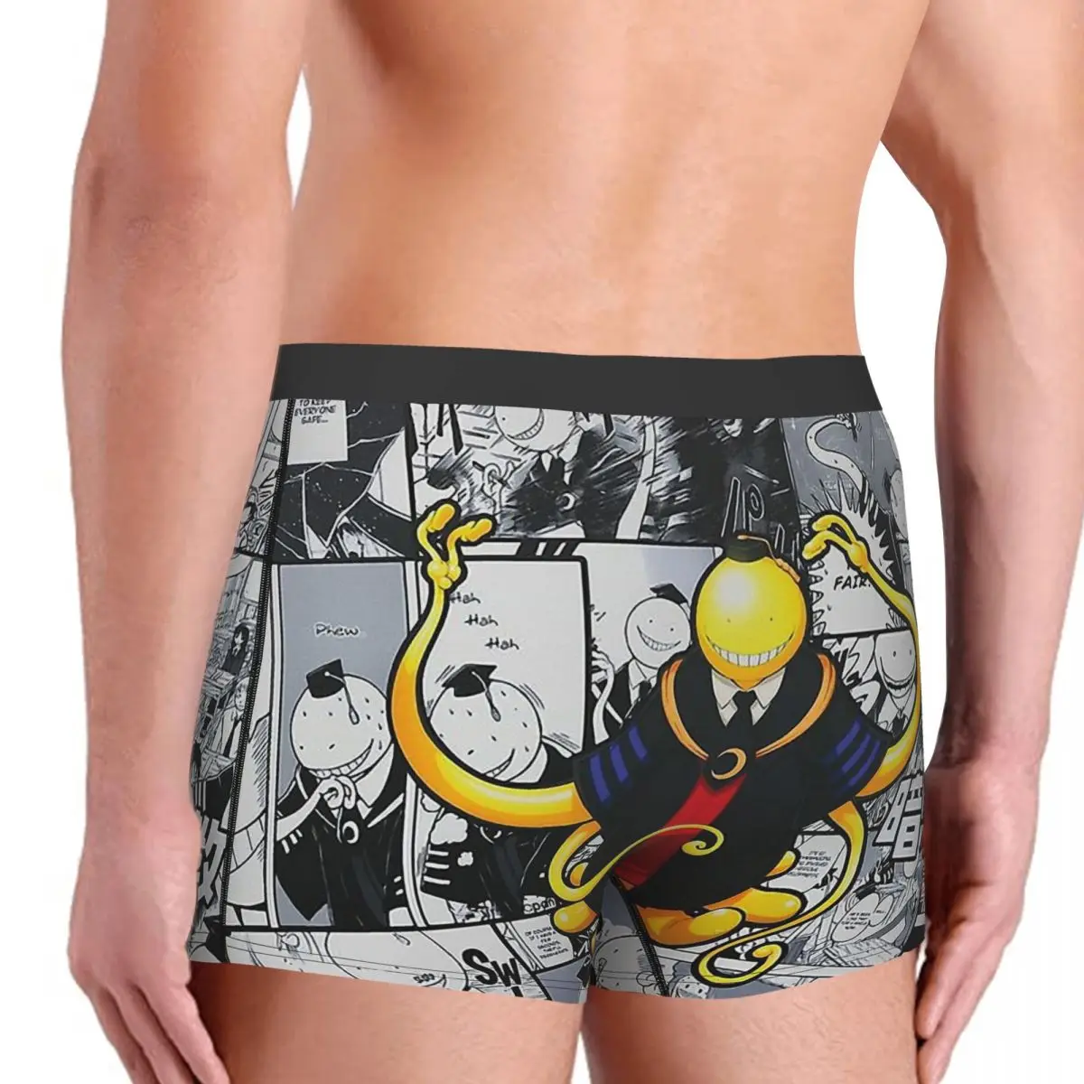 Assassination Classroom Anime Newspaper Old Page Underpants Breathbale Panties Male Underwear Print Shorts Boxer Briefs | Мужская одежда
