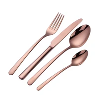 rose gold cutlery set 24pcs fork spoon knife set cutlery portable tableware kits 1810 stainless steel silverware kitchen set