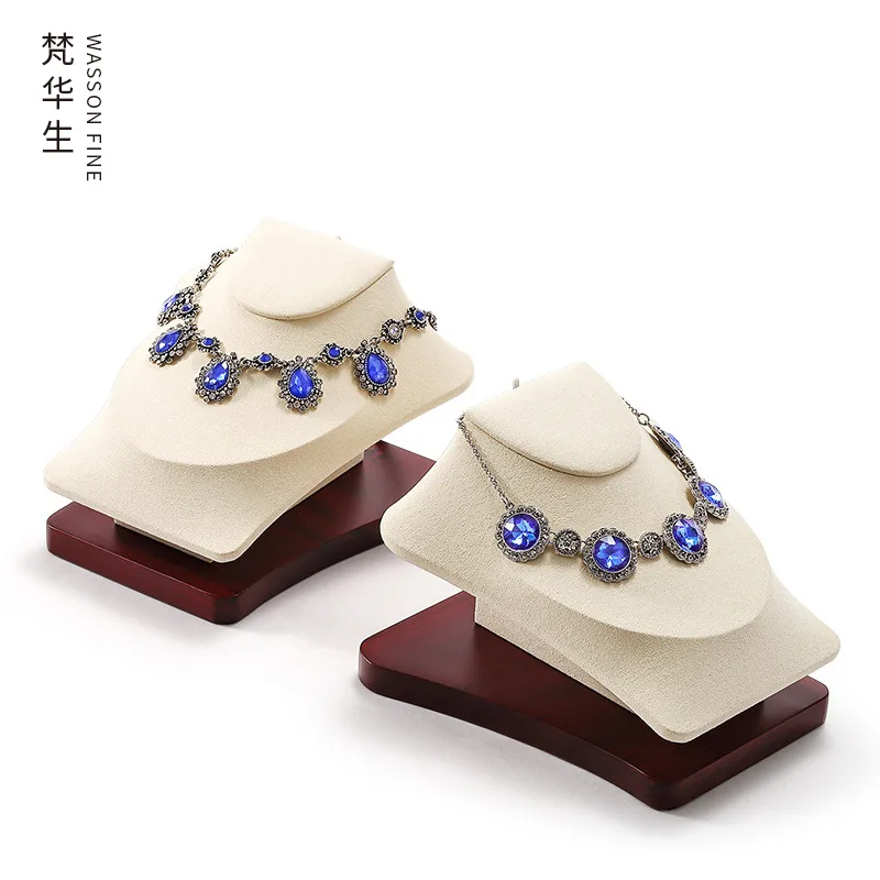Solid wood jewelry counter display props, rings, bracelets, jewelry shelves, necklaces, pendants, earrings, display stands