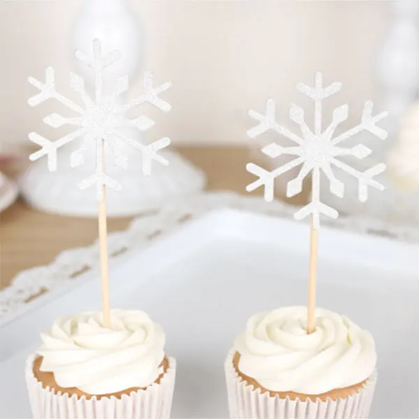 20 шт./компл. Рождественский торт Topper бумажная деревянная свадьба ручной работы