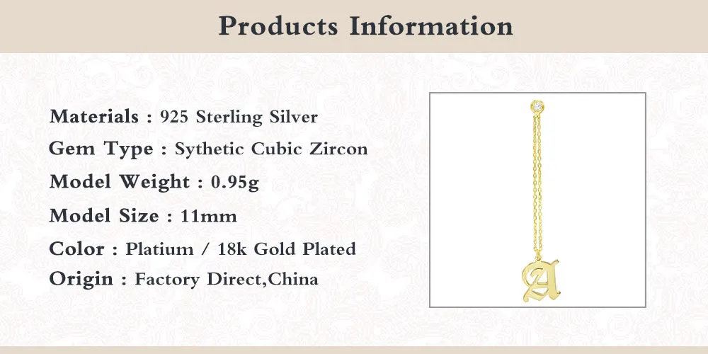 

BOAKO 1pcs 925 Sterling Silver Stud Earrings For Women 26 English Letter Chain Earing Fine Jewelry Piercing pendientes Arete W5