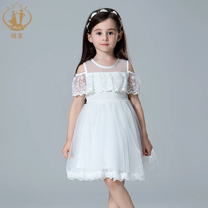 Кружевное платье принцессы с принтом открытыми плечами | Детская одежда и обувь
