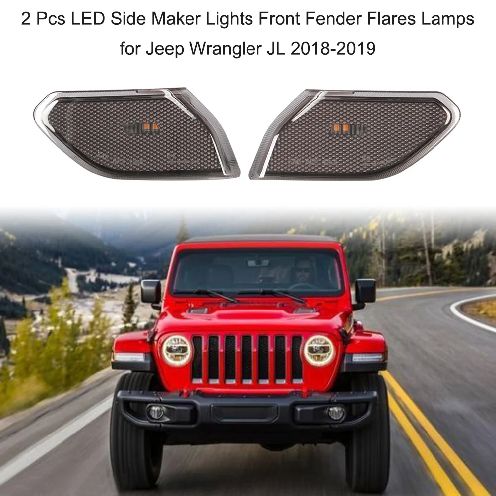 2 шт. Автомобильные светодиодные боковые фонари для Jeep Wrangler JL 2018-2019 | Автомобили и